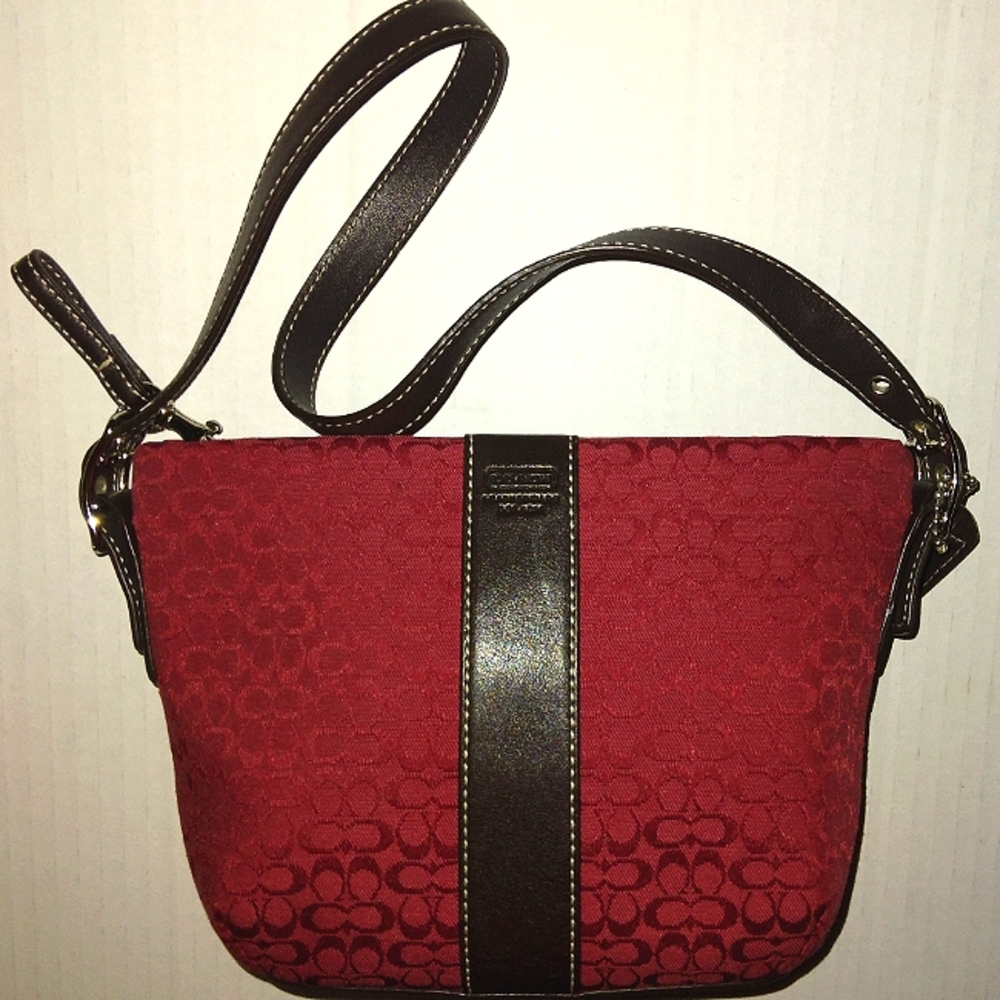 L@@K! NWOT COACH Leatherware Vintage Signature Mini Bucket Bag~Rare~
